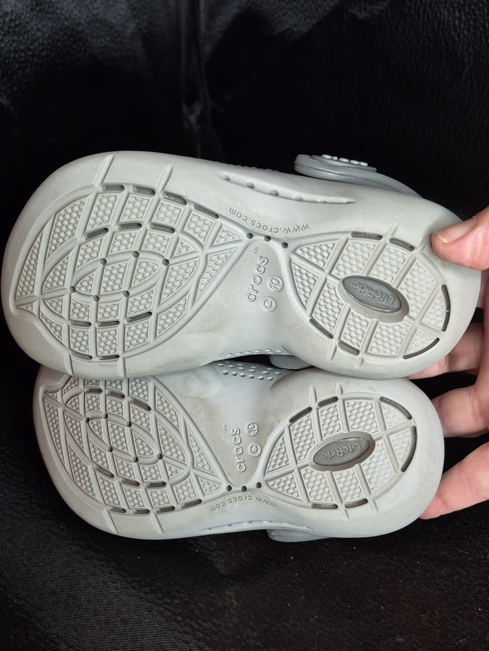 CROCS Toddler Size 10 Black and Grey LiteRide Shoe